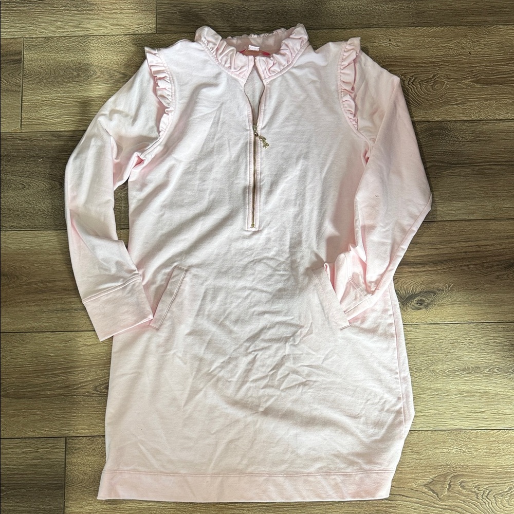 Lilly Pulitzer Pink Ruffled Pullover Sweater Dress Large